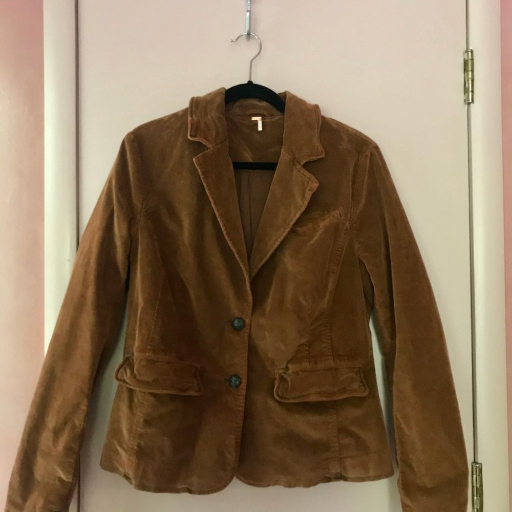 Free People Brown Corduroy Blazer Jacket Size L